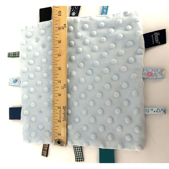 Heccei Lovey Security Blanket with Ribbon Tags Light Blue Toys and Joys - Picture 2 of 8